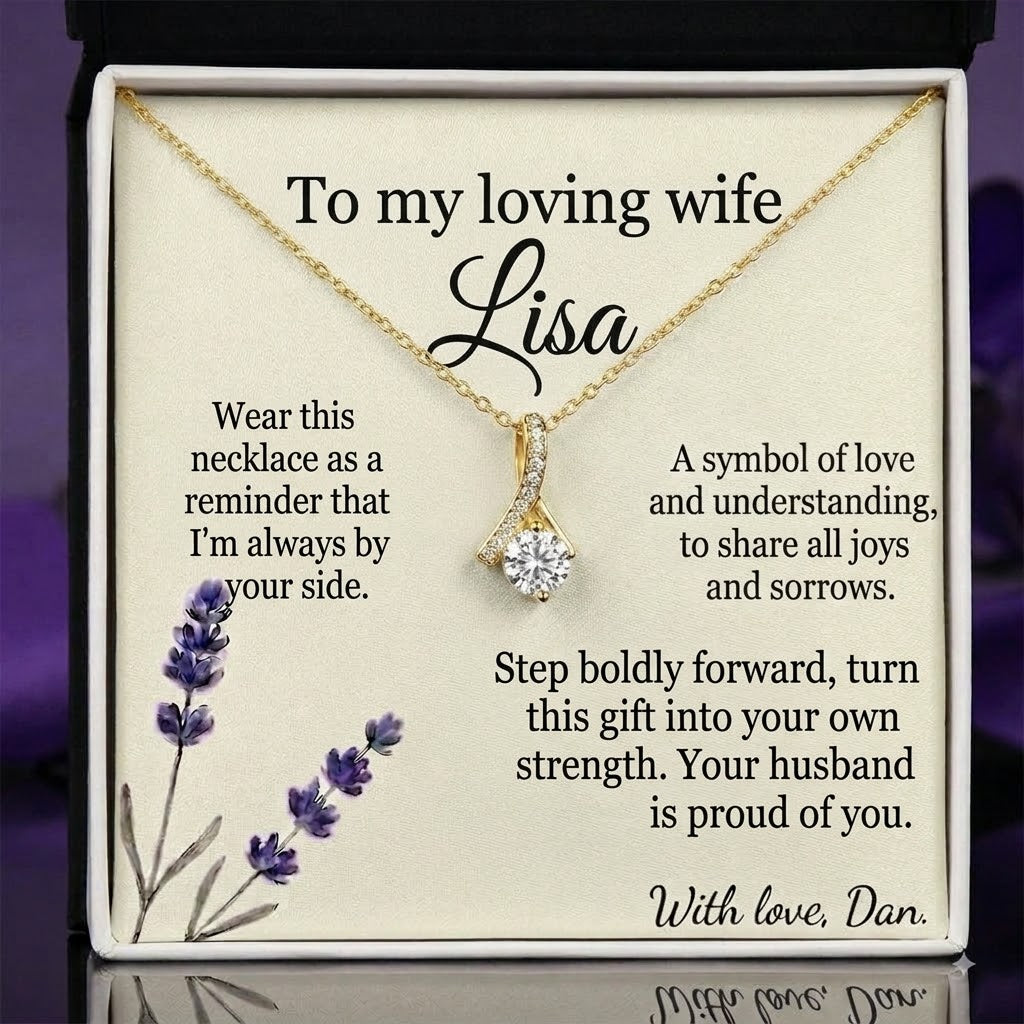 Personalized Name Necklace for Wife Girlfriend - Free Engraving & Gift Box
