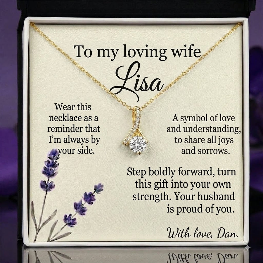 Personalized Name Necklace for Wife Girlfriend - Free Engraving & Gift Box