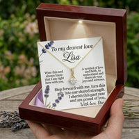 Personalized Love Necklace for Wife Girlfriend, Custom Name Necklace Gift with Message Card, Anniversary Birthday Jewelry Gift for Her