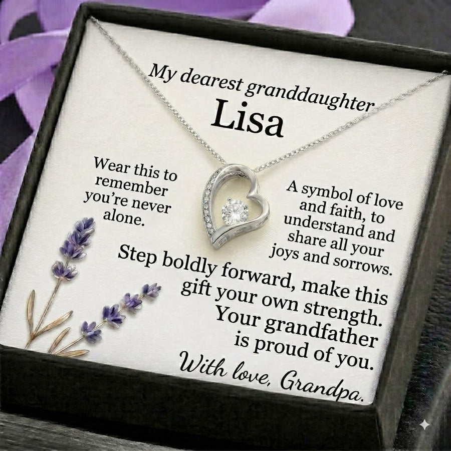 Personalized Name Necklace for Granddaughter - Free Engraving & Gift Box