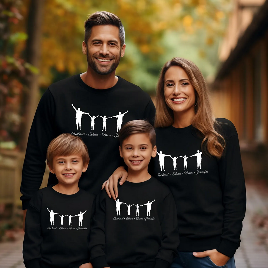 Custom Family Name Sweatshirt, Matching Personalized Hoodie
