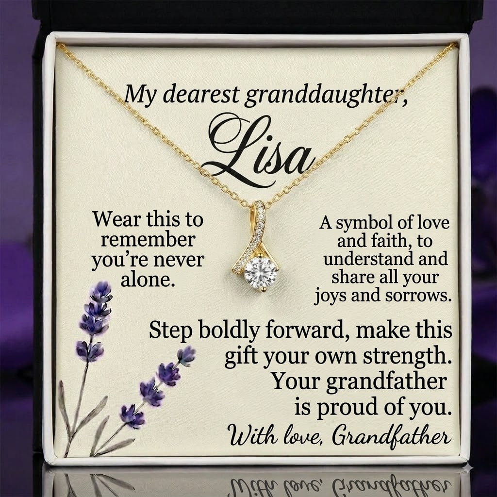 Personalized Name Necklace for Granddaughter - Free Engraving & Gift Box
