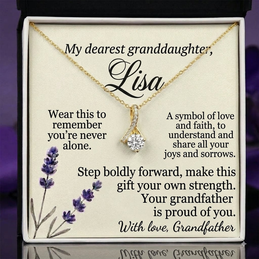 Personalized Name Necklace for Granddaughter - Free Engraving & Gift Box