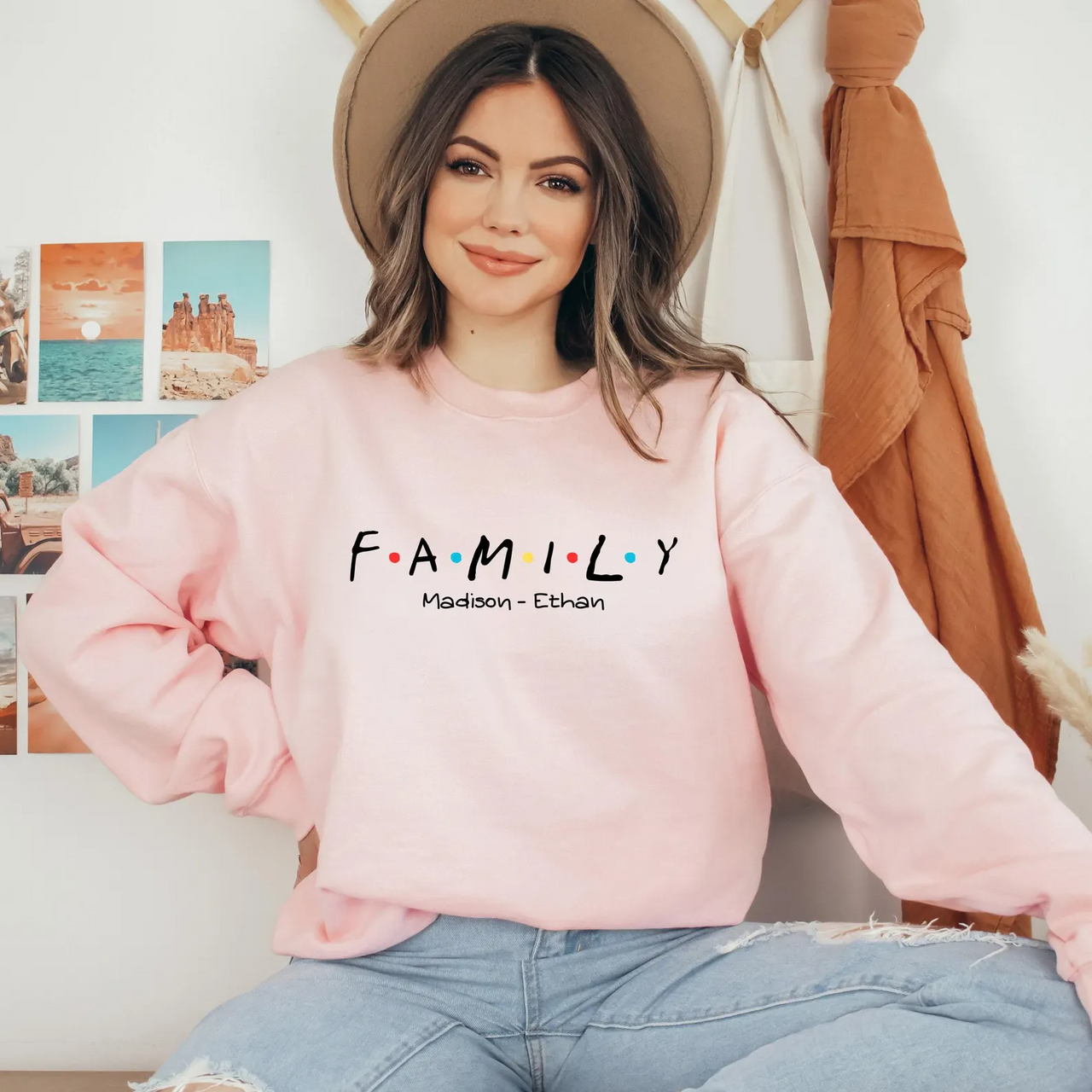 Custom Family Name Sweatshirt, Matching Personalized Hoodie
