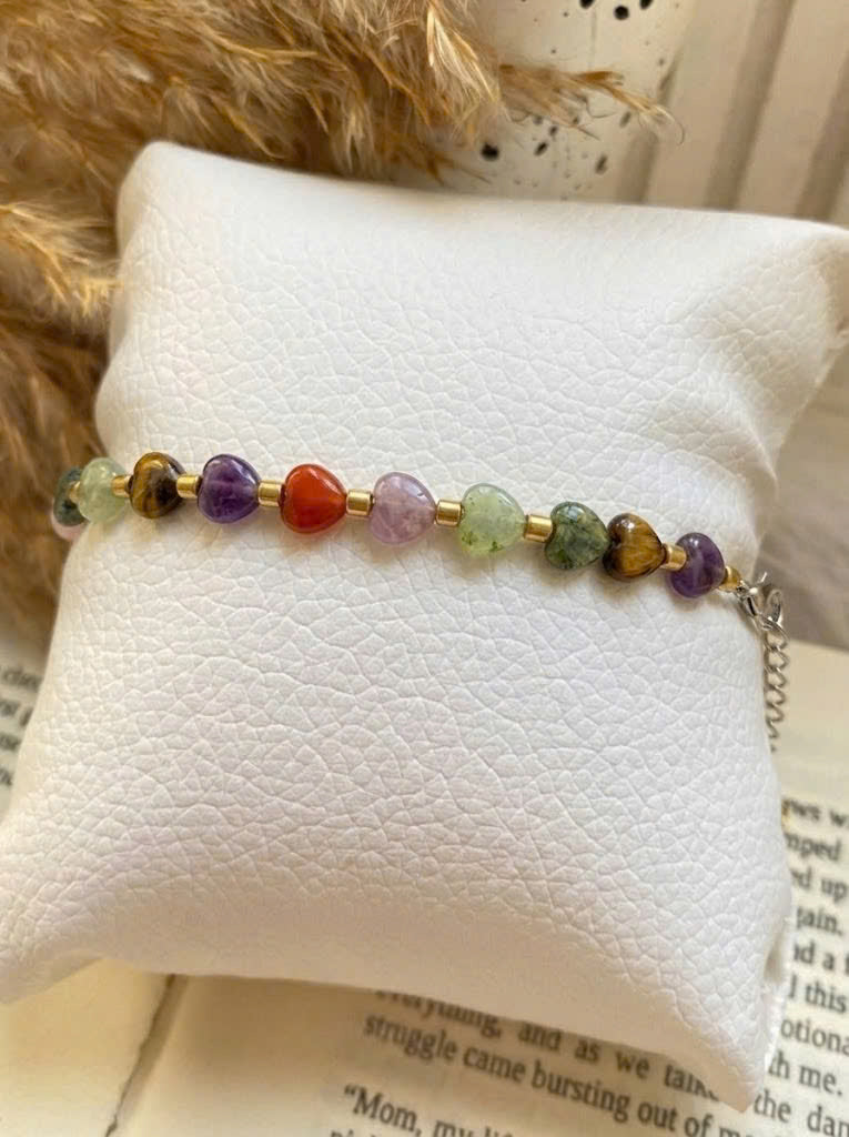 Custom Granddaughter Bracelet, Personalized Heart Crystal Bracelet, To My Granddaughter Gift Box