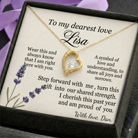 Personalized Love Necklace for Wife Girlfriend, Custom Name Necklace Gift with Message Card, Anniversary Birthday Jewelry Gift for Her