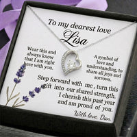 Personalized Love Necklace for Wife Girlfriend, Custom Name Necklace Gift with Message Card, Anniversary Birthday Jewelry Gift for Her