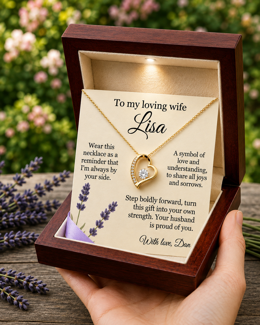 Personalized Name Necklace for Wife Girlfriend - Free Engraving & Gift Box