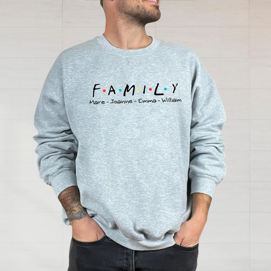 Custom Family Name Sweatshirt, Matching Personalized Hoodie