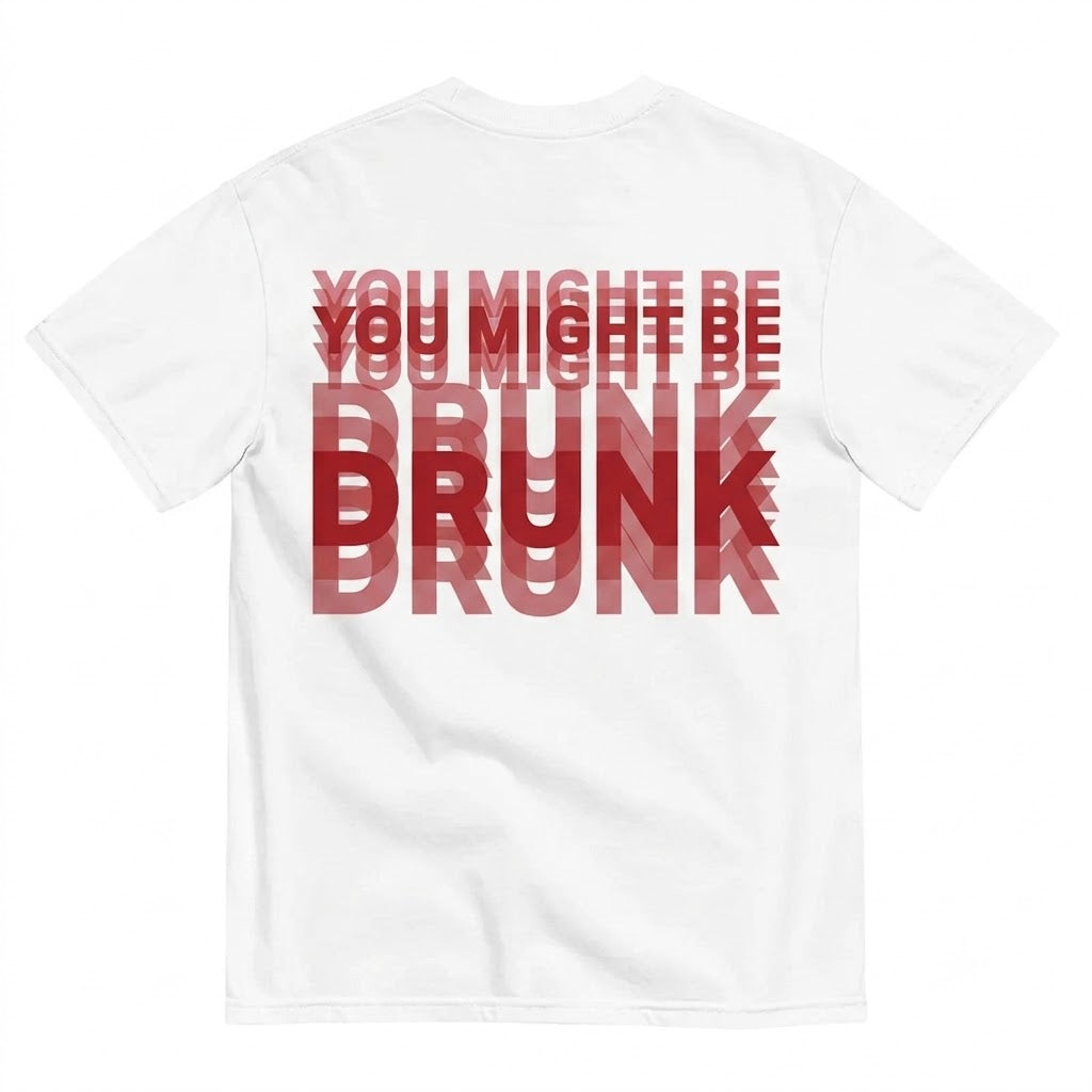 Men's Funny Streetwear Graphic T-Shirt - Unisex "You Might Be Drunk" Print Tops