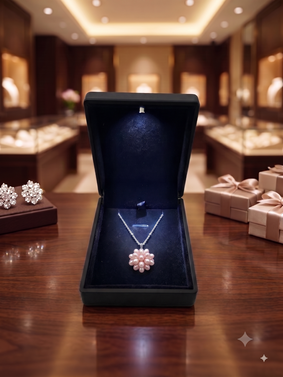 Cluster Pearl Ball Pendant Necklace for Women, Luxury Self-Reward Jewelry Gift, Elegant Multi-Pearl Cluster Necklace for Yourself