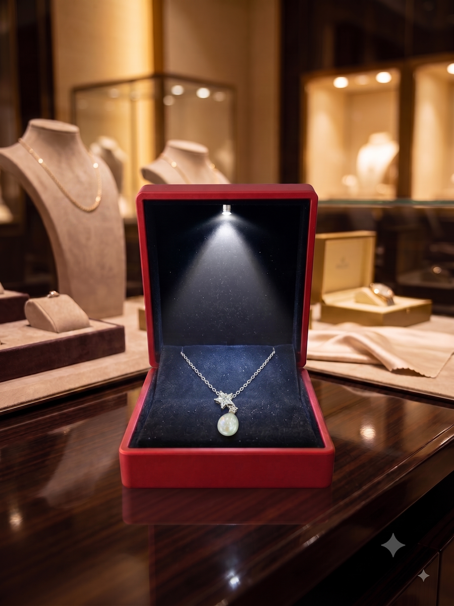 Celestial Star White Pearl Pendant Necklace, Luxury Self-Reward Jewelry for Women, Elegant Starry Necklace Gift for Yourself