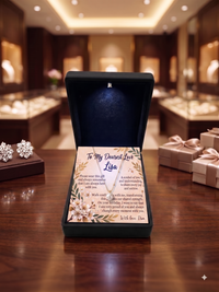 Personalized Love Necklace for Wife or Girlfriend, Custom Name Necklace Gift with Message Card, Anniversary Birthday Jewelry Gift for Her