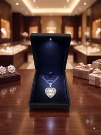 Heart-Shaped White Pearl Pendant Necklace, Luxury Self-Reward Jewelry for Women, Romantic Heart Necklace Gift for Yourself