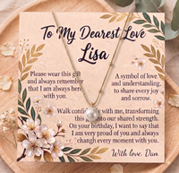 Personalized Love Necklace for Wife or Girlfriend, Custom Name Necklace Gift with Message Card, Anniversary Birthday Jewelry Gift for Her
