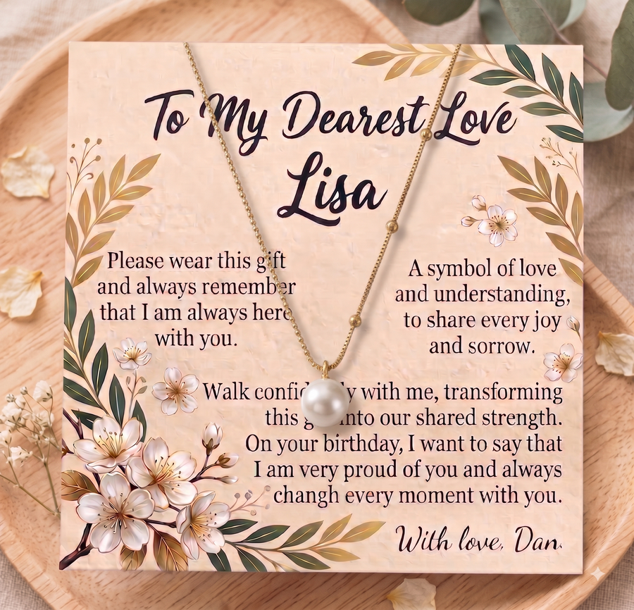 Personalized Love Necklace for Wife or Girlfriend, Custom Name Necklace Gift with Message Card, Anniversary Birthday Jewelry Gift for Her