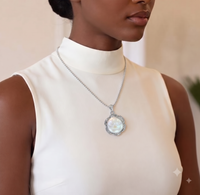 Iridescent Baroque Pearl Halo Pendant Necklace, Luxury Self-Reward Jewelry for Women, Elegant Statement Necklace Gift for Yourself
