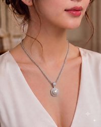 Geometric White Pearl Pendant Necklace for Women, Luxury Self-Reward Jewelry Gift, Vintage Art Deco Necklace for Yourself