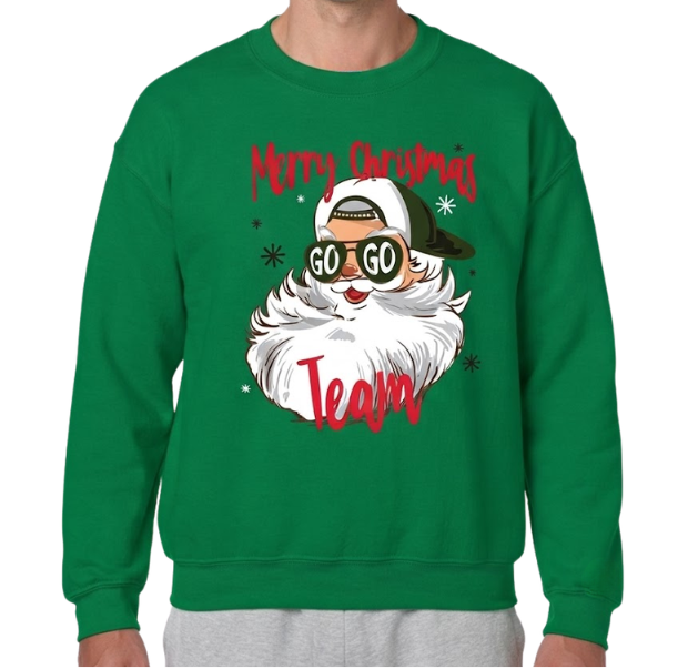 Cool Santa Christmas Shirt, Holiday Graphic Crewneck, Xmas Gift