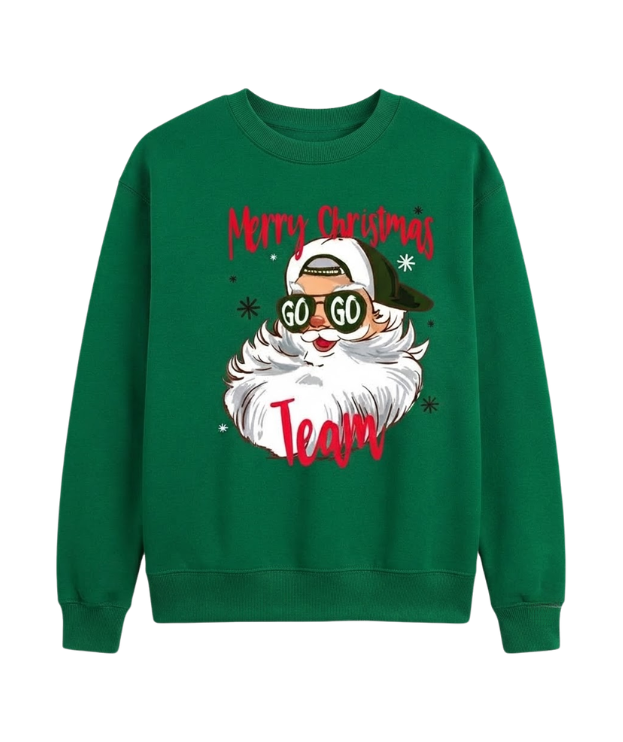 Cool Santa Christmas Shirt, Holiday Graphic Crewneck, Xmas Gift