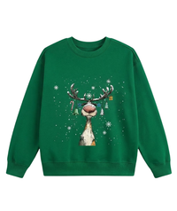 Cute Reindeer Holiday Sweatshirt, Festive Christmas Shirt