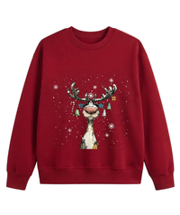Cute Reindeer Holiday Sweatshirt, Festive Christmas Shirt