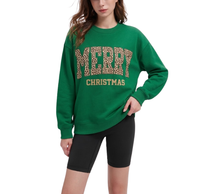 Merry Christmas Sweatshirt, Holiday Crewneck Pullover for Women