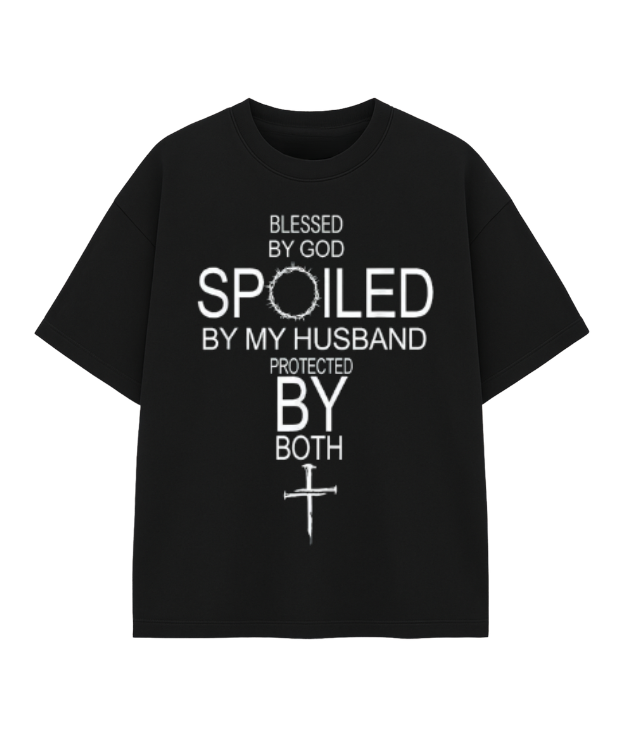 "Spoiled By Husband Protected By Both" Unisex Graphic T-Shirt