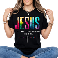Jesus Cross Print Loose Fit T-Shirt