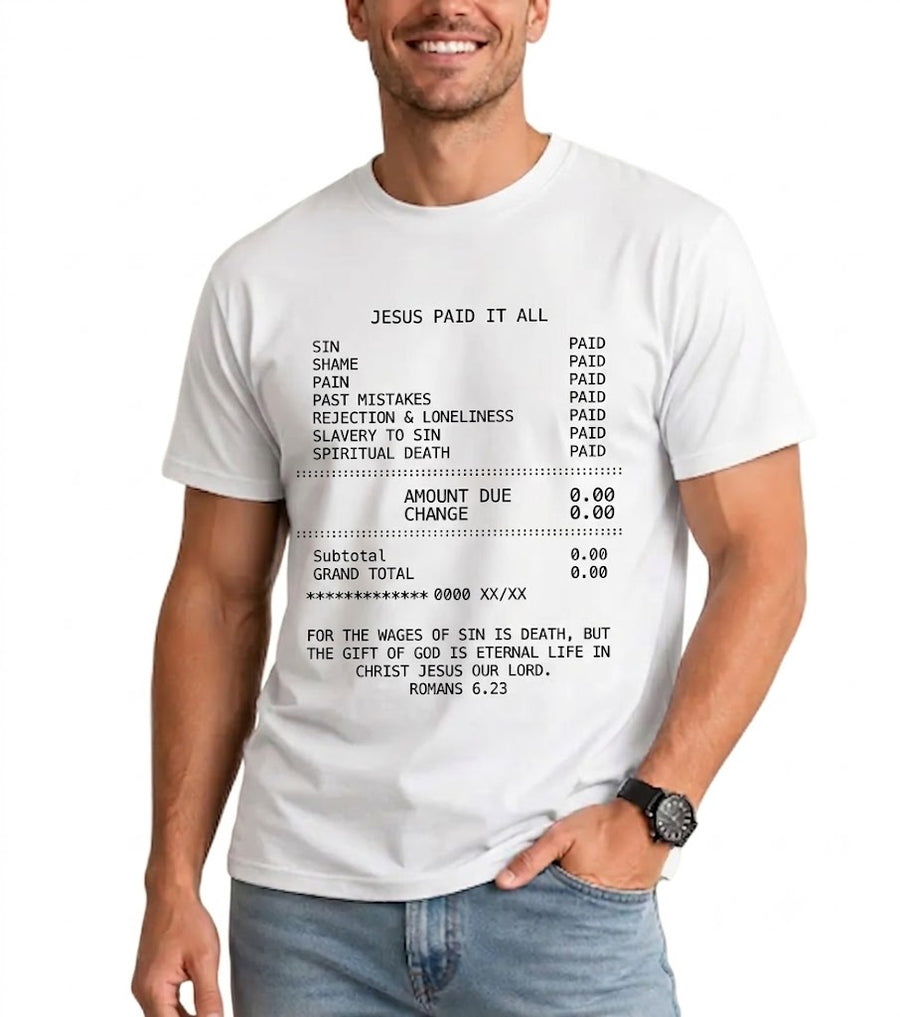 "Jesus Paid It All" Christian Graphic T-Shirt