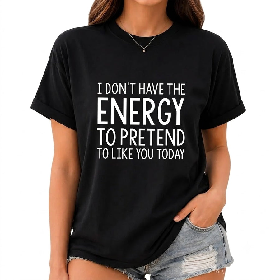 Women's Letter Print Drop Shoulder T-Shirt