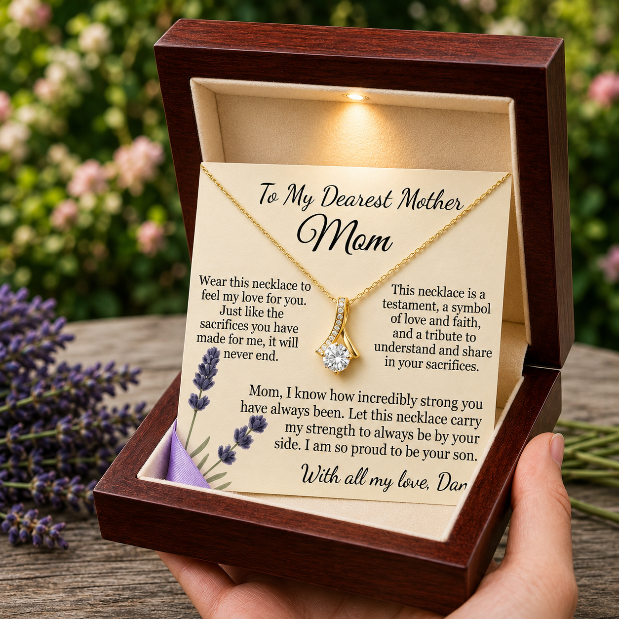 Personalized Name Necklace for MOM, - Free Engraving & Gift Box