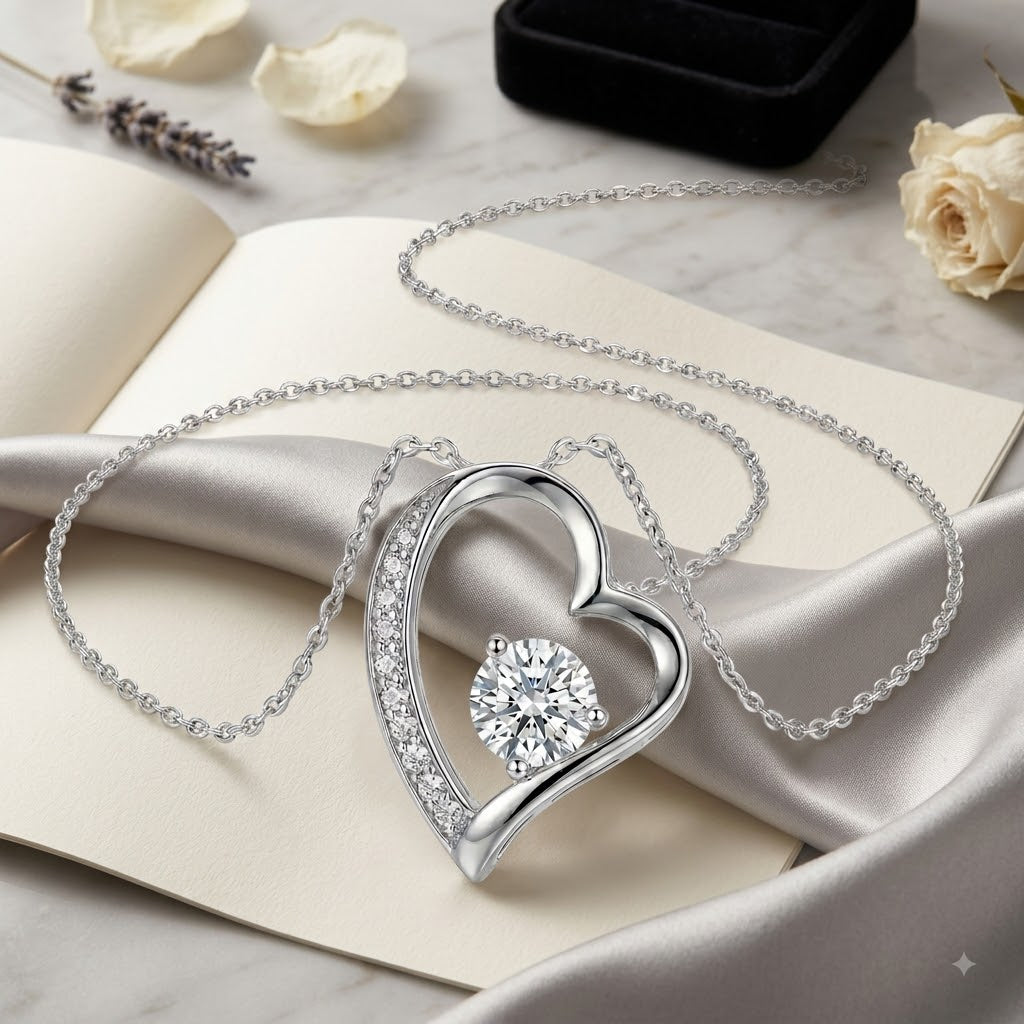 Personalized Love Necklace for Wife Girlfriend, Custom Name Necklace Gift with Message Card, Anniversary Birthday Jewelry Gift for Her