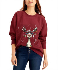 Cute Reindeer Holiday Sweatshirt, Festive Christmas Shirt