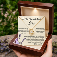 Personalized Love Necklace for Wife Girlfriend, Custom Name Necklace Gift with Message Card, Anniversary Birthday Jewelry Gift for Her