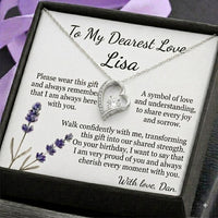 Personalized Love Necklace for Wife Girlfriend, Custom Name Necklace Gift with Message Card, Anniversary Birthday Jewelry Gift for Her