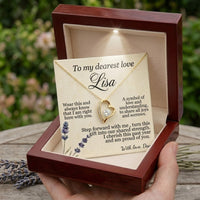 Personalized Love Necklace for Wife Girlfriend, Custom Name Necklace Gift with Message Card, Anniversary Birthday Jewelry Gift for Her