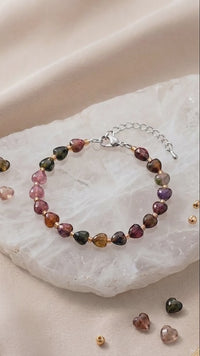 Personalized Heart Stone Bracelet for Granddaughter, Custom Message Card Jewelry, Meaningful Gift from Grandfather,