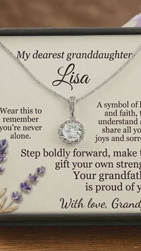 Personalized To My Granddaughter Necklace, Custom Name Jewelry Gift for Granddaughter, Birthday Graduation Gift