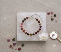 Personalized Heart Stone Bracelet for Granddaughter, Custom Message Card Jewelry, Meaningful Gift from Grandfather,